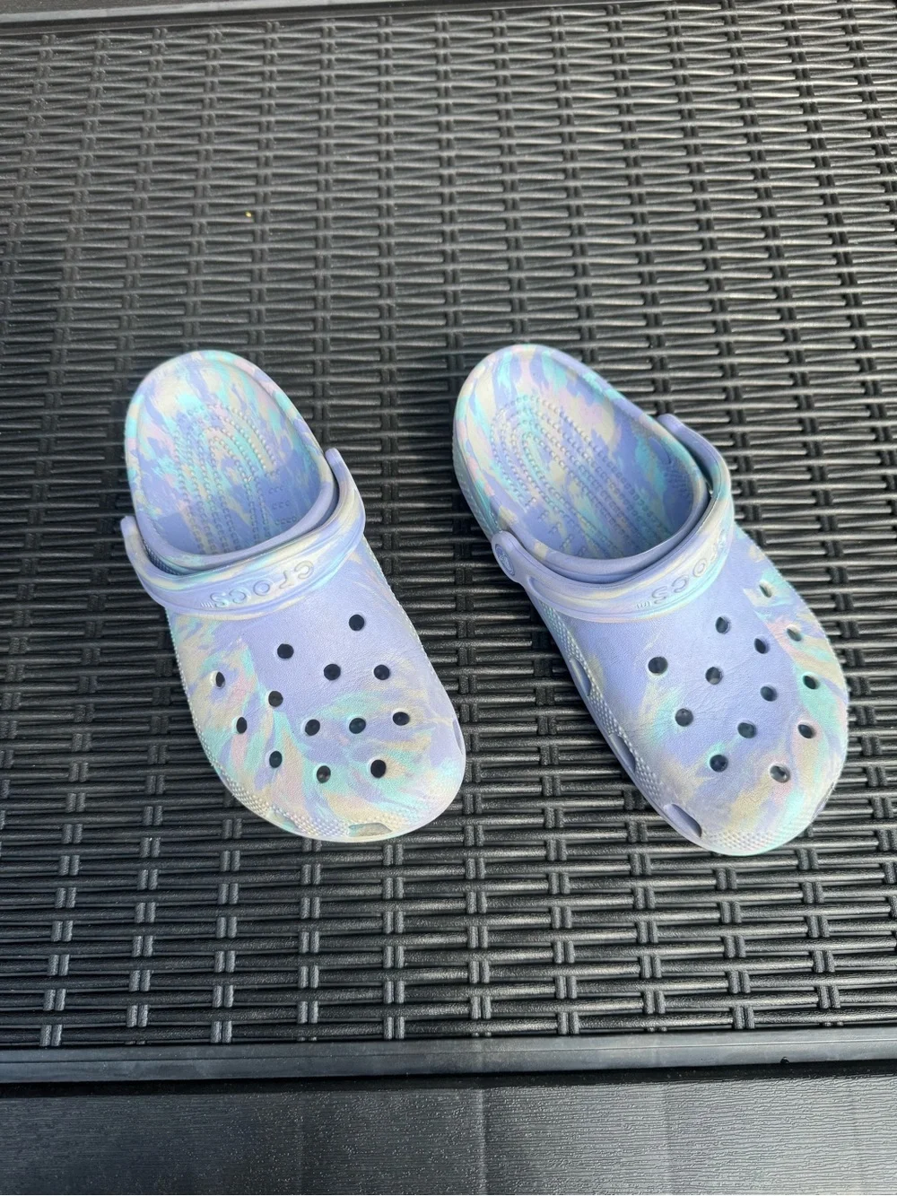 CROCS Kids Iridescent Lavender-White Clog Sandals